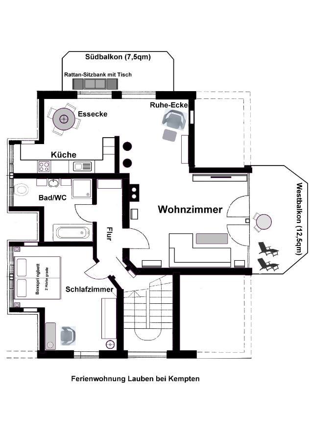 Top Ferienwohnung In Lauben Bei Kempten Eksteriør bilde